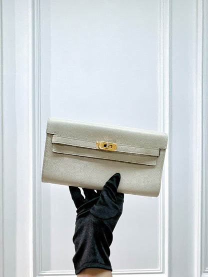 HERMES KELLY TO GO BETON/GOLD