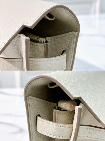 HERMES KELLY TO GO BETON/GOLD