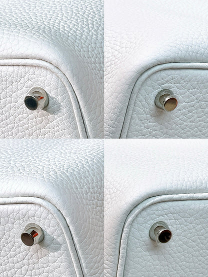HERMES PICOTIN 18 NEW WHITE/SILVER