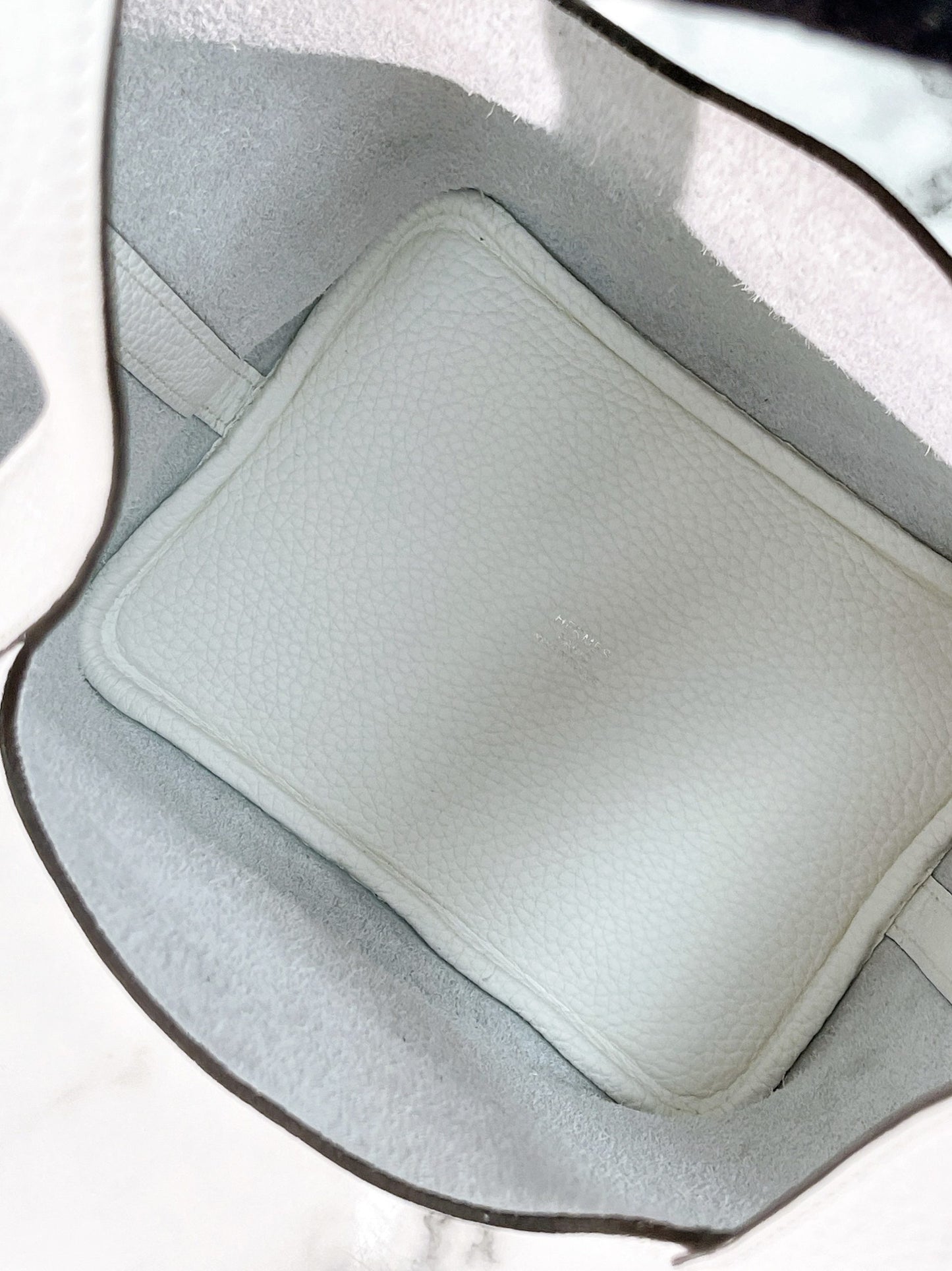 HERMES PICOTIN 18 NEW WHITE/SILVER