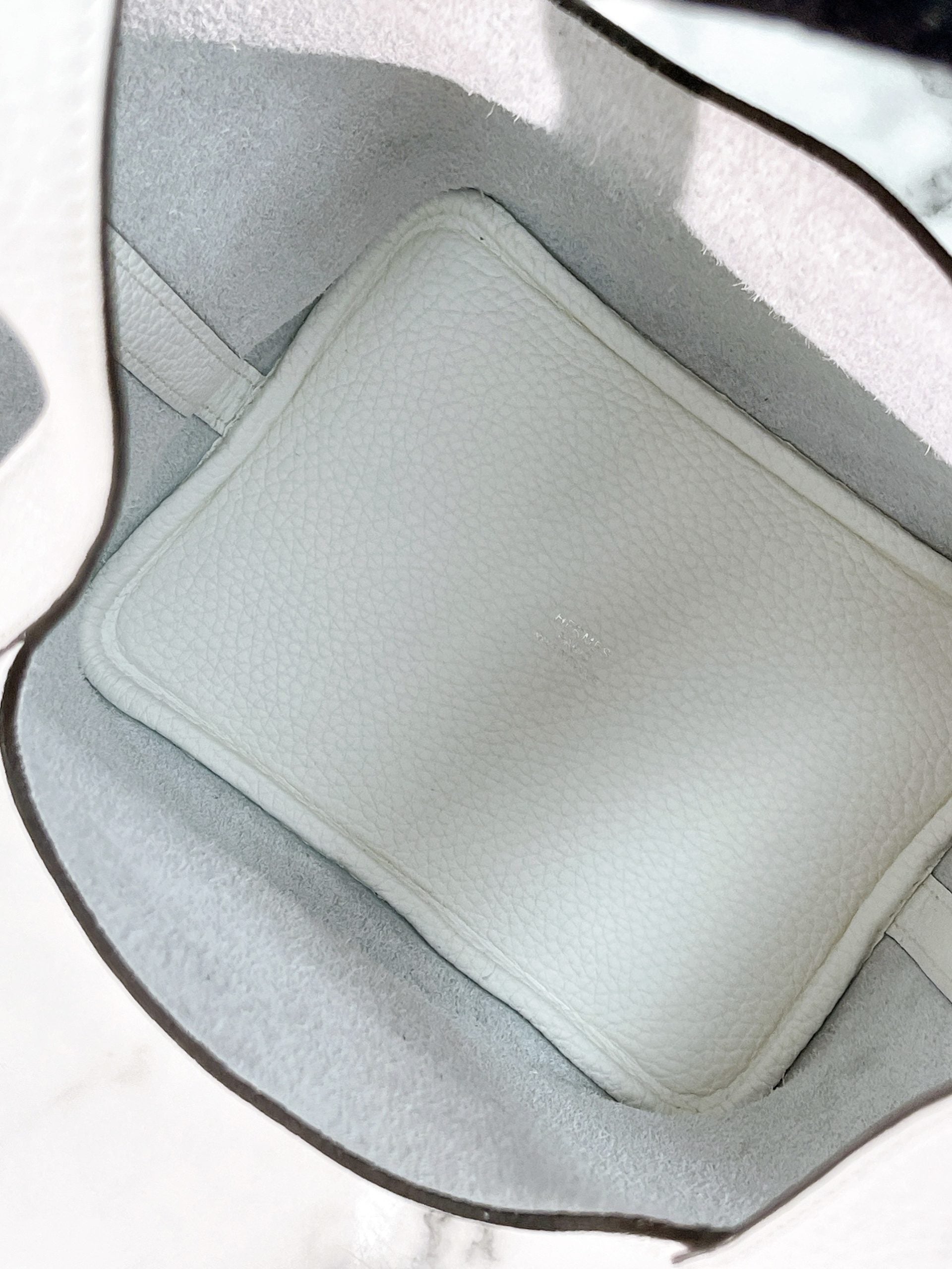 HERMES PICOTIN 18 NEW WHITE/SILVER