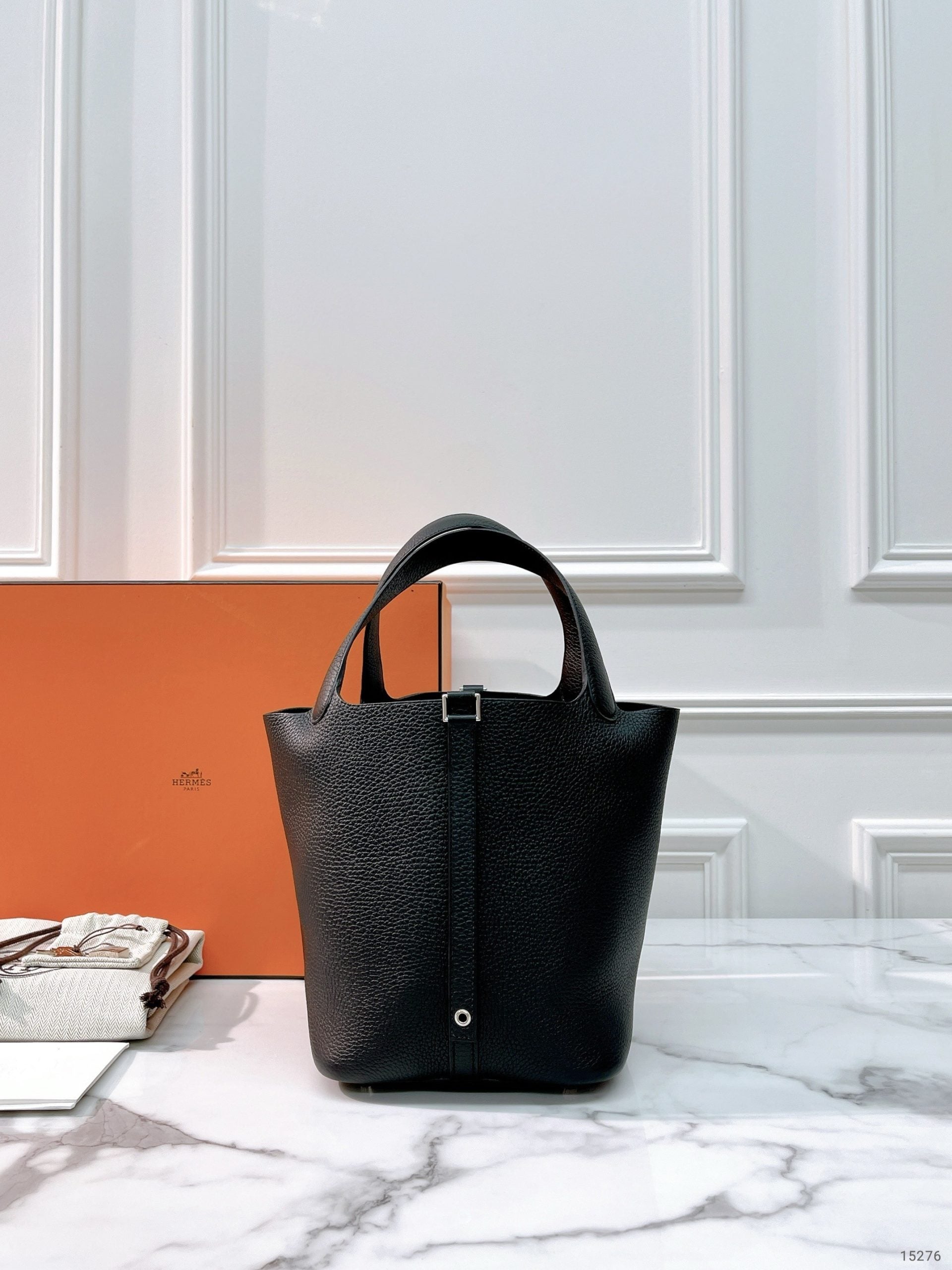 HERMES PICOTIN 22 NOIR/SILVER