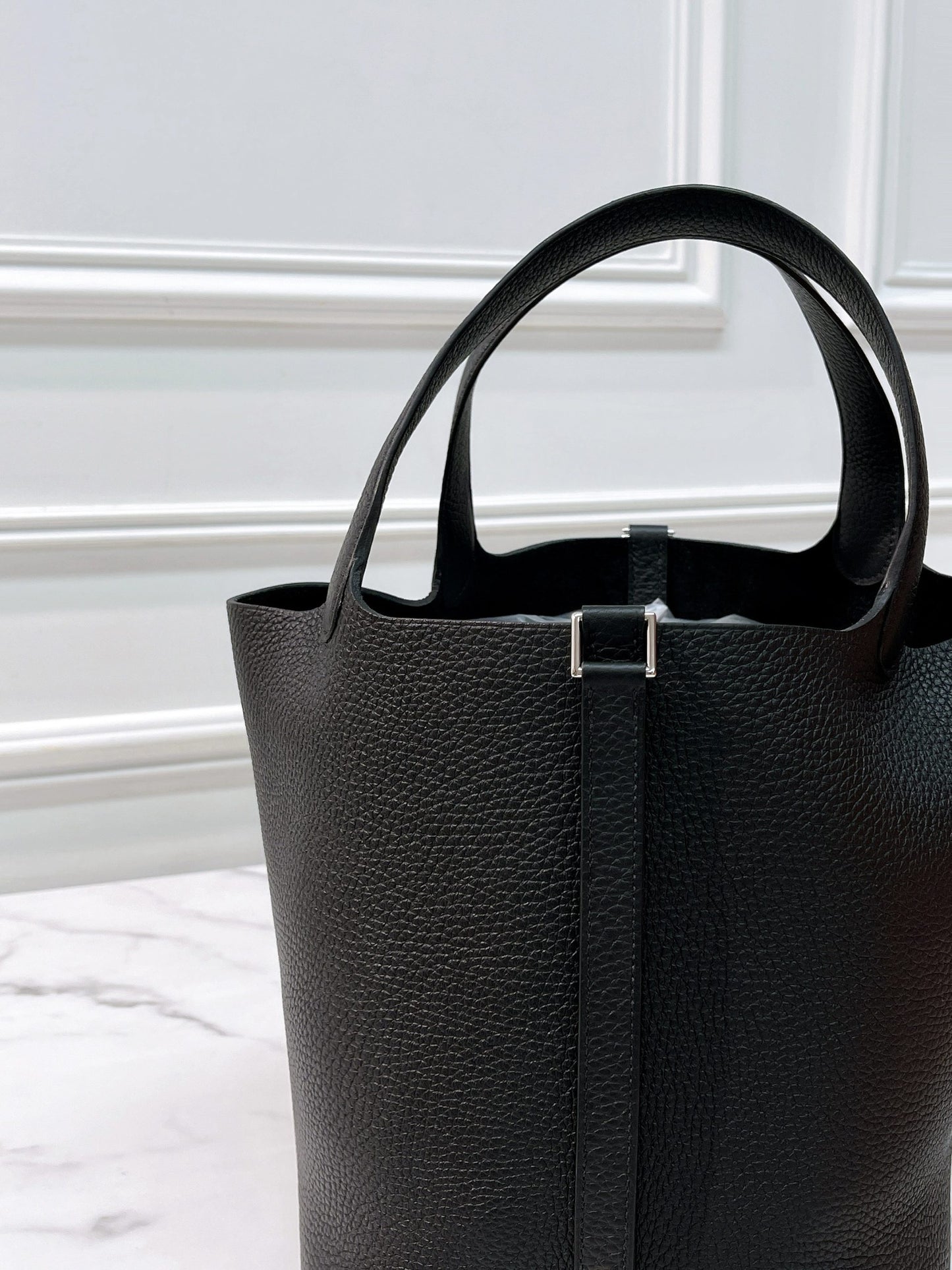 HERMES PICOTIN 22 NOIR/SILVER