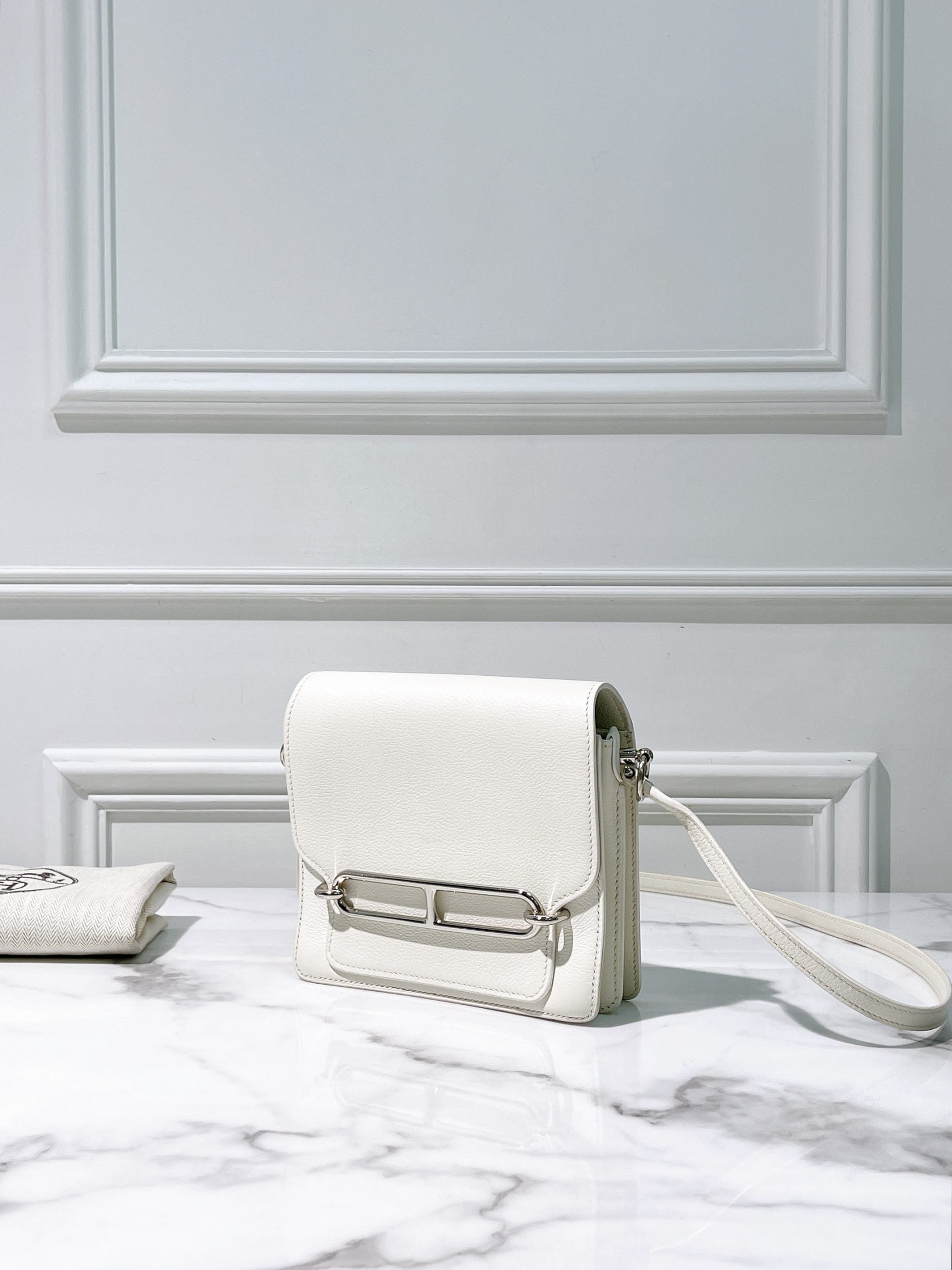 HERMES ROULIS MINI NATA/SILVER