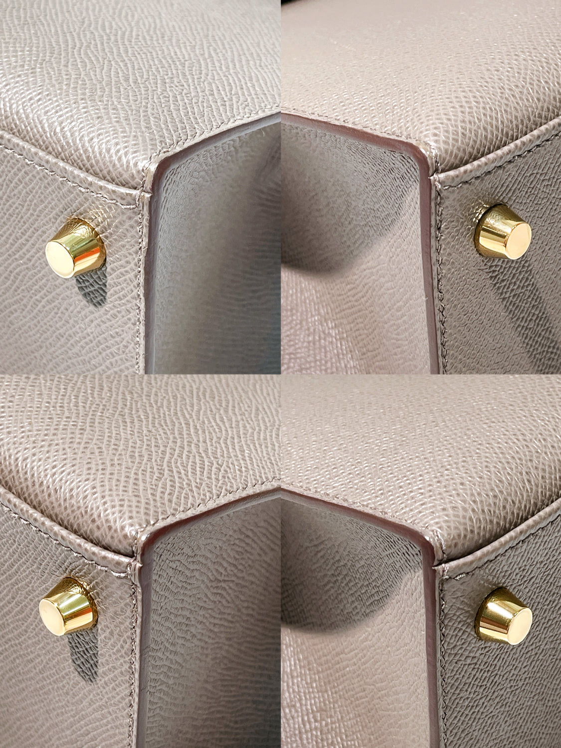 HERMES KELLY 25 GRIS ETAIN/GOLD