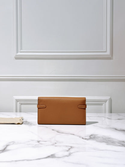 HERMES KELLY LONG WALLET GOLD/GOLD