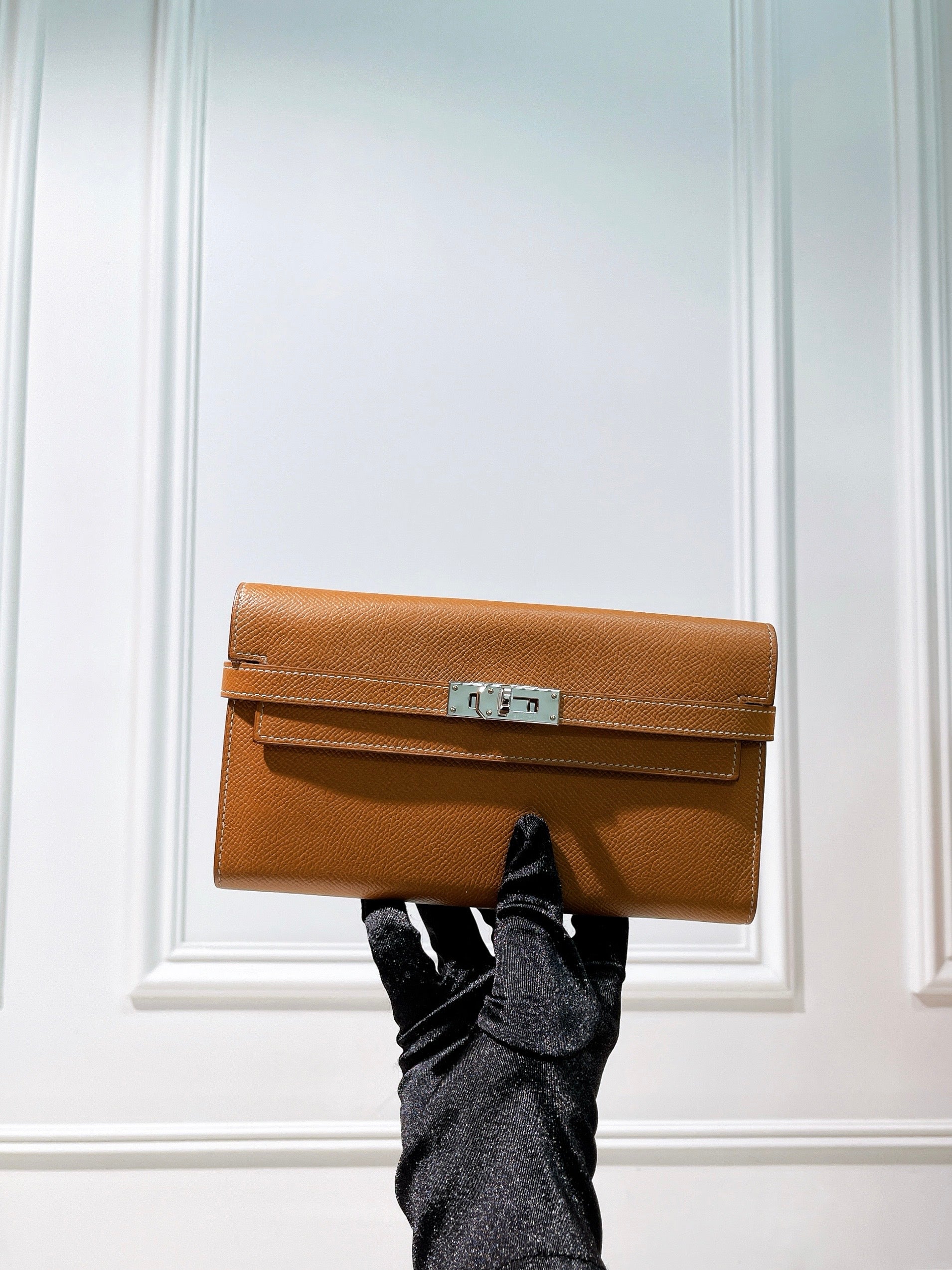 HERMES KELLY LONG WALLET GOLD/GOLD