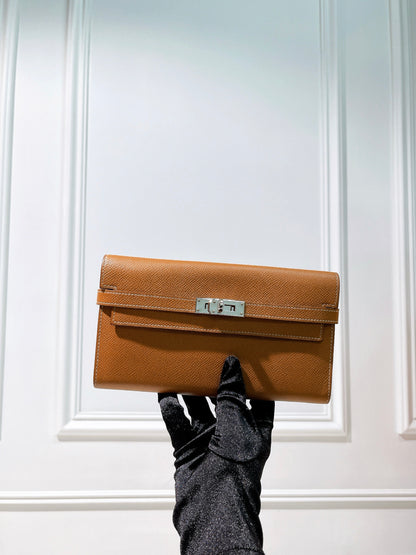 HERMES KELLY LONG WALLET GOLD/GOLD