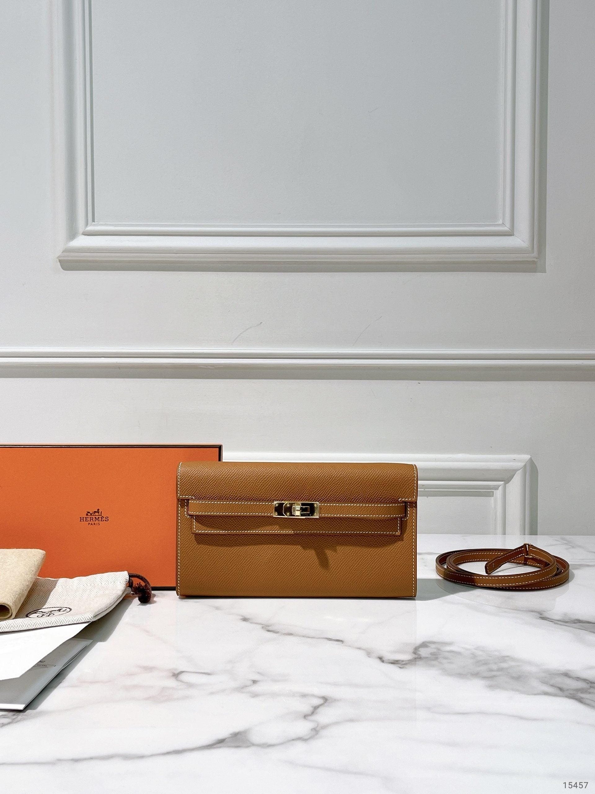 HERMES KELLY TO GO GOLD/GOLD