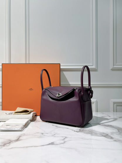 HERMES LINDY 26 CASSIS/SILVER