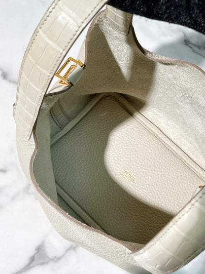 HERMES PICOTIN 18 TOUCH BETON/GOLD