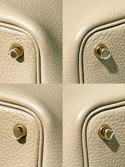 HERMES PICOTIN 18 BEIGE MARFA/GOLD