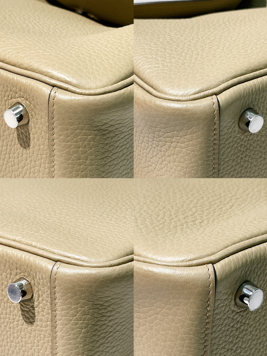 HERMES LINDY 26 BEIGE MARFA/SILVER