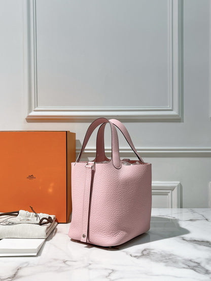 HERMES PICOTIN 18 ROSE SAKURA/SILVER