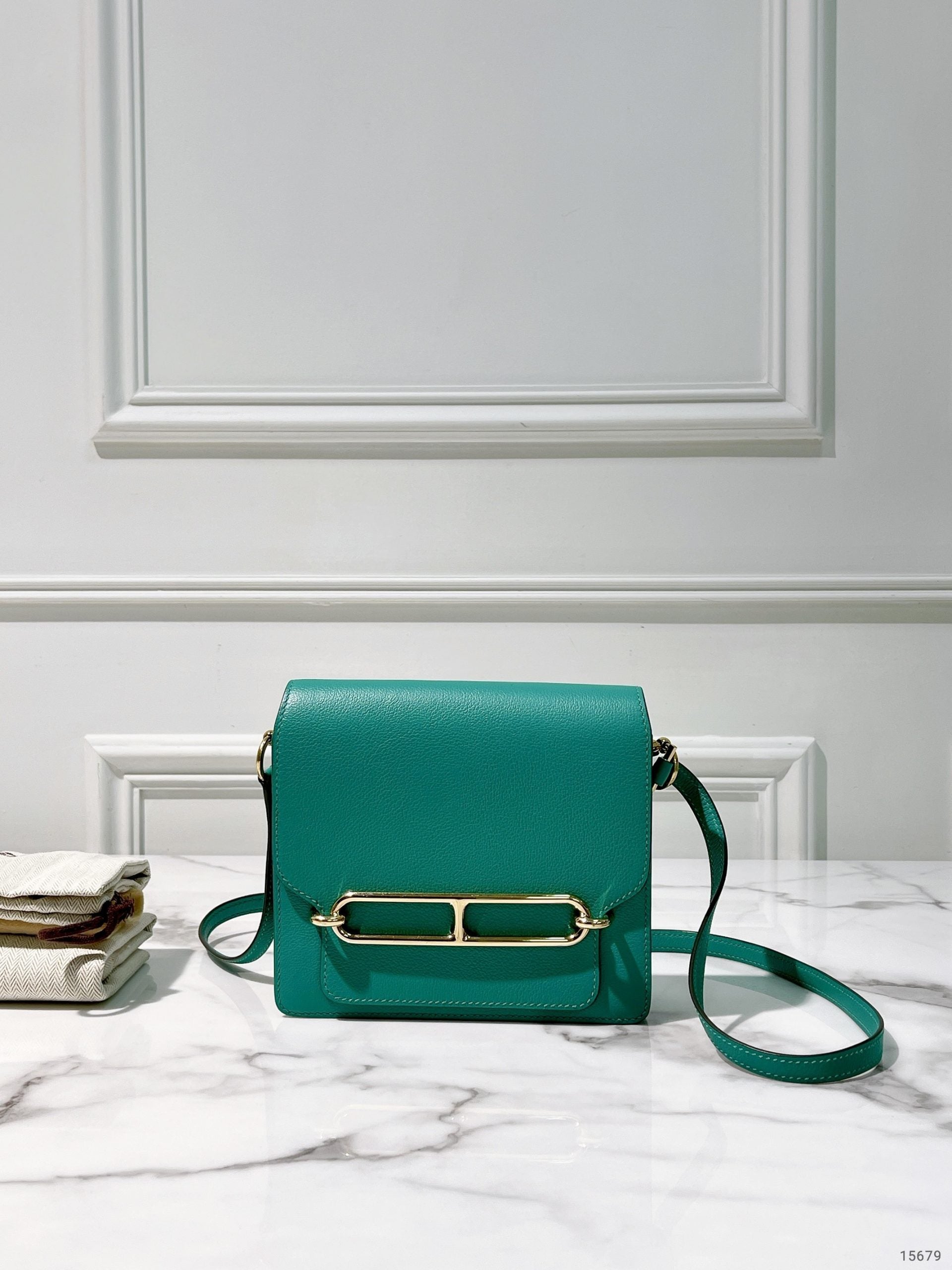 HERMES ROULIS MINI VERT JADE/GOLD