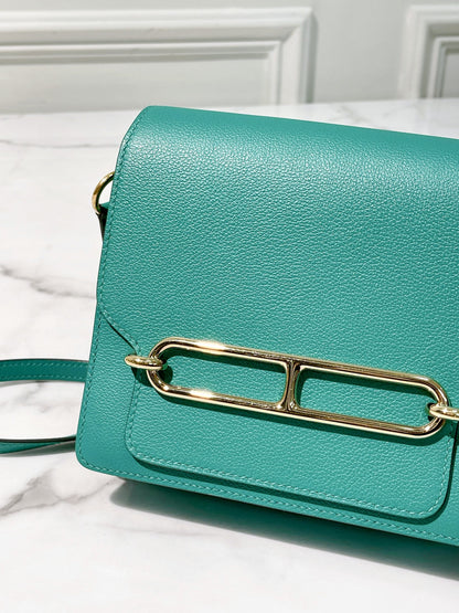 HERMES ROULIS MINI VERT JADE/GOLD