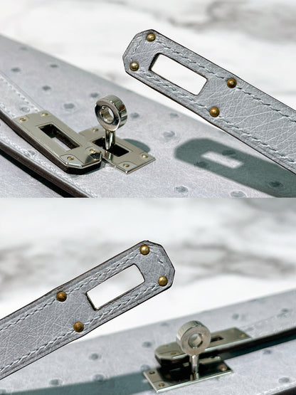 HERMES KELLY LONG WALLET GRIS MOUETTE/SILVER