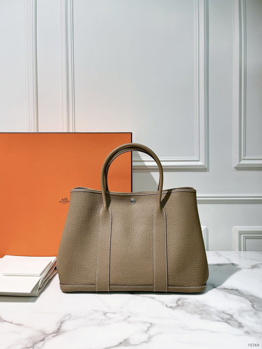 HERMES GARDEN PARTY 36 ETOUPE/SILVER