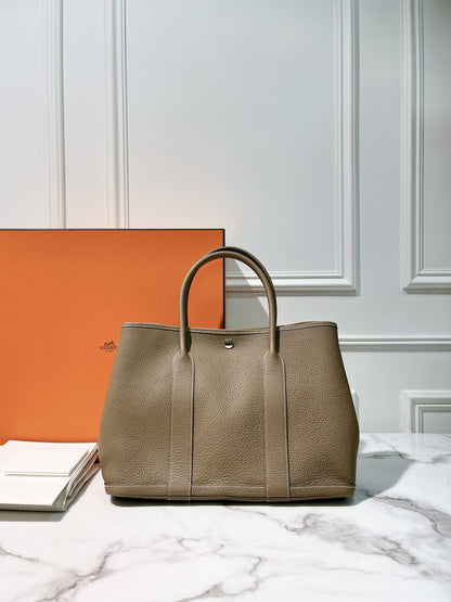 HERMES GARDEN PARTY 36 ETOUPE/SILVER