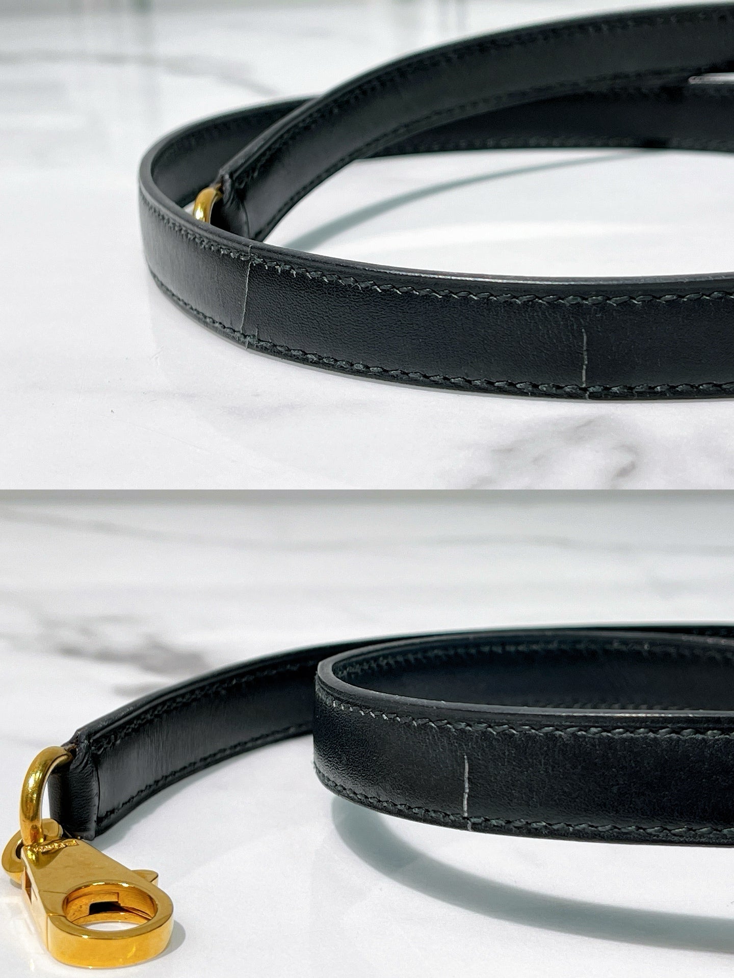 HERMES VINTAGE KELLY 32, NOIR/GOLD