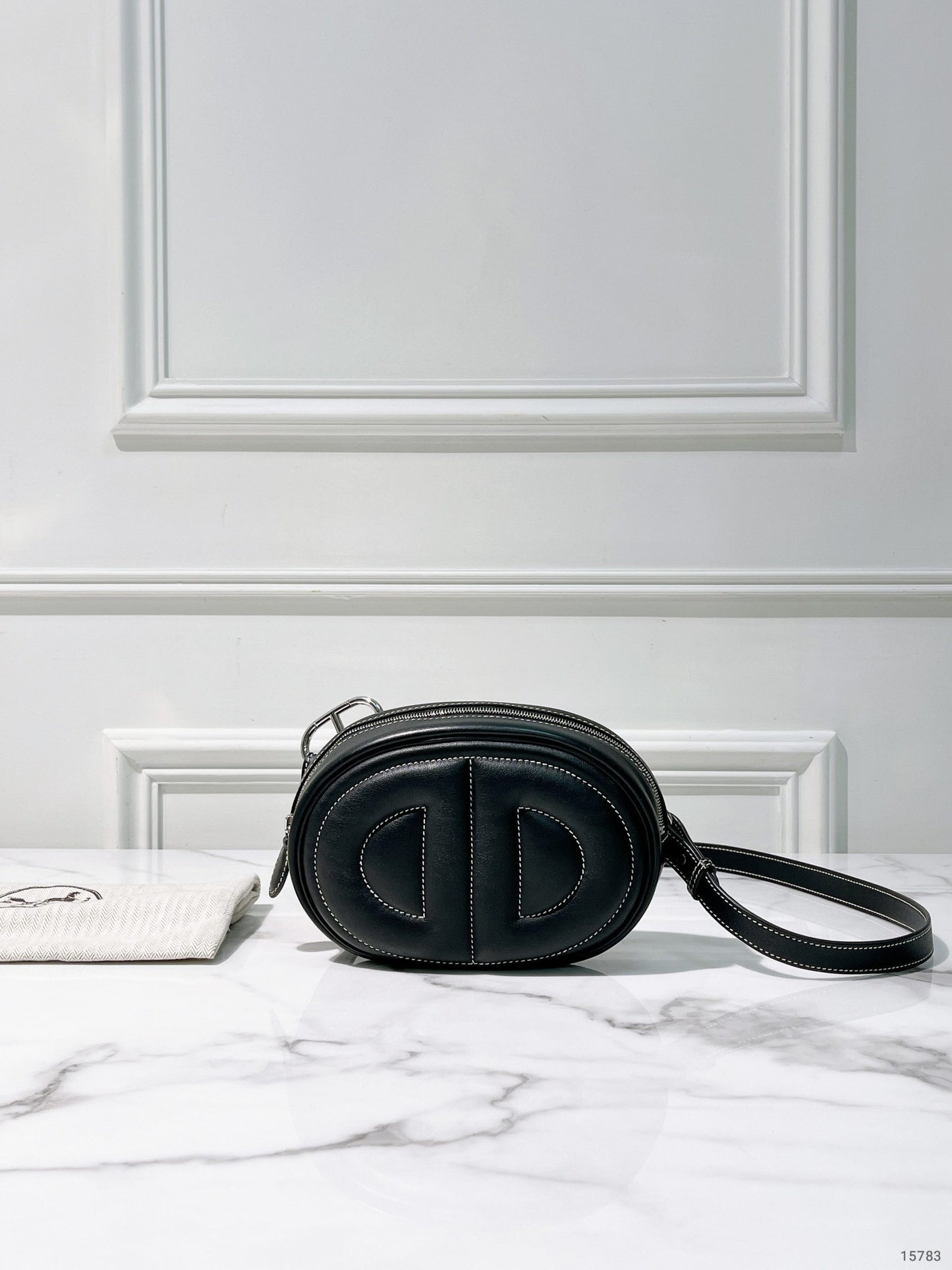 HERMES IN THE LOOP WAIST BAG, NOIR/SILVER