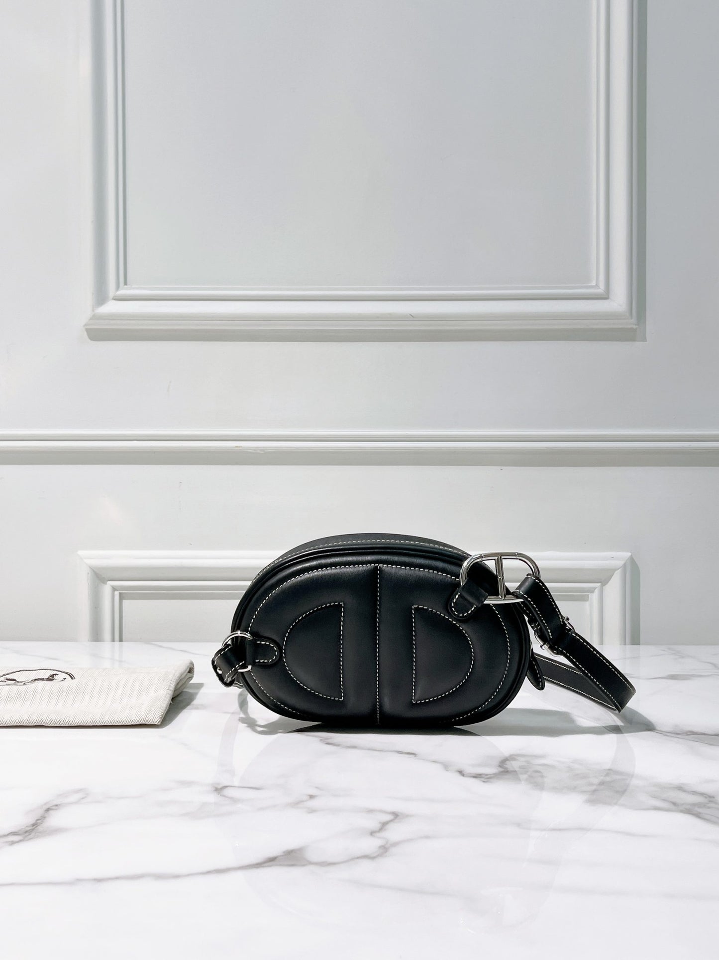 HERMES IN THE LOOP WAIST BAG, NOIR/SILVER