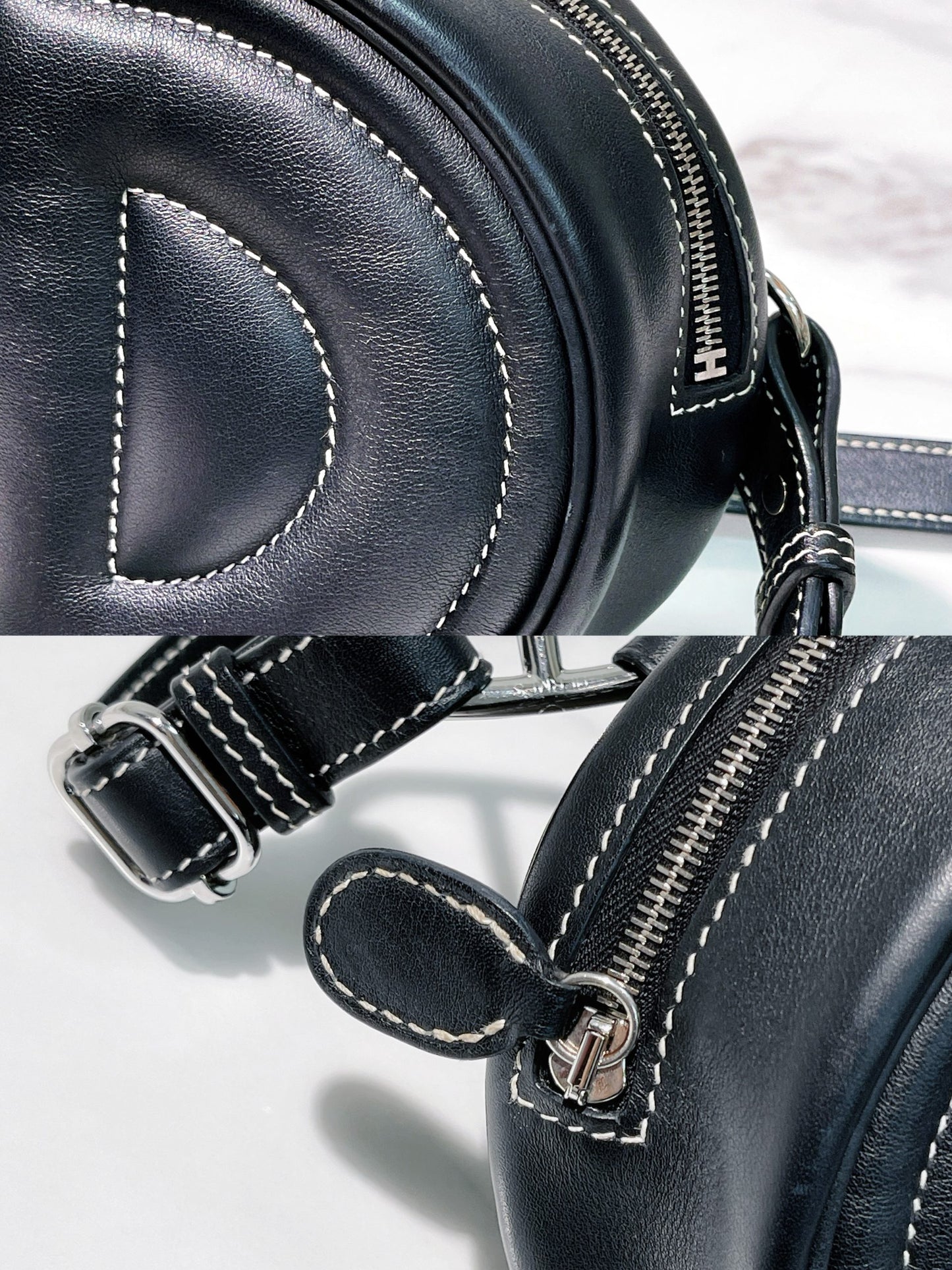 HERMES IN THE LOOP WAIST BAG, NOIR/SILVER