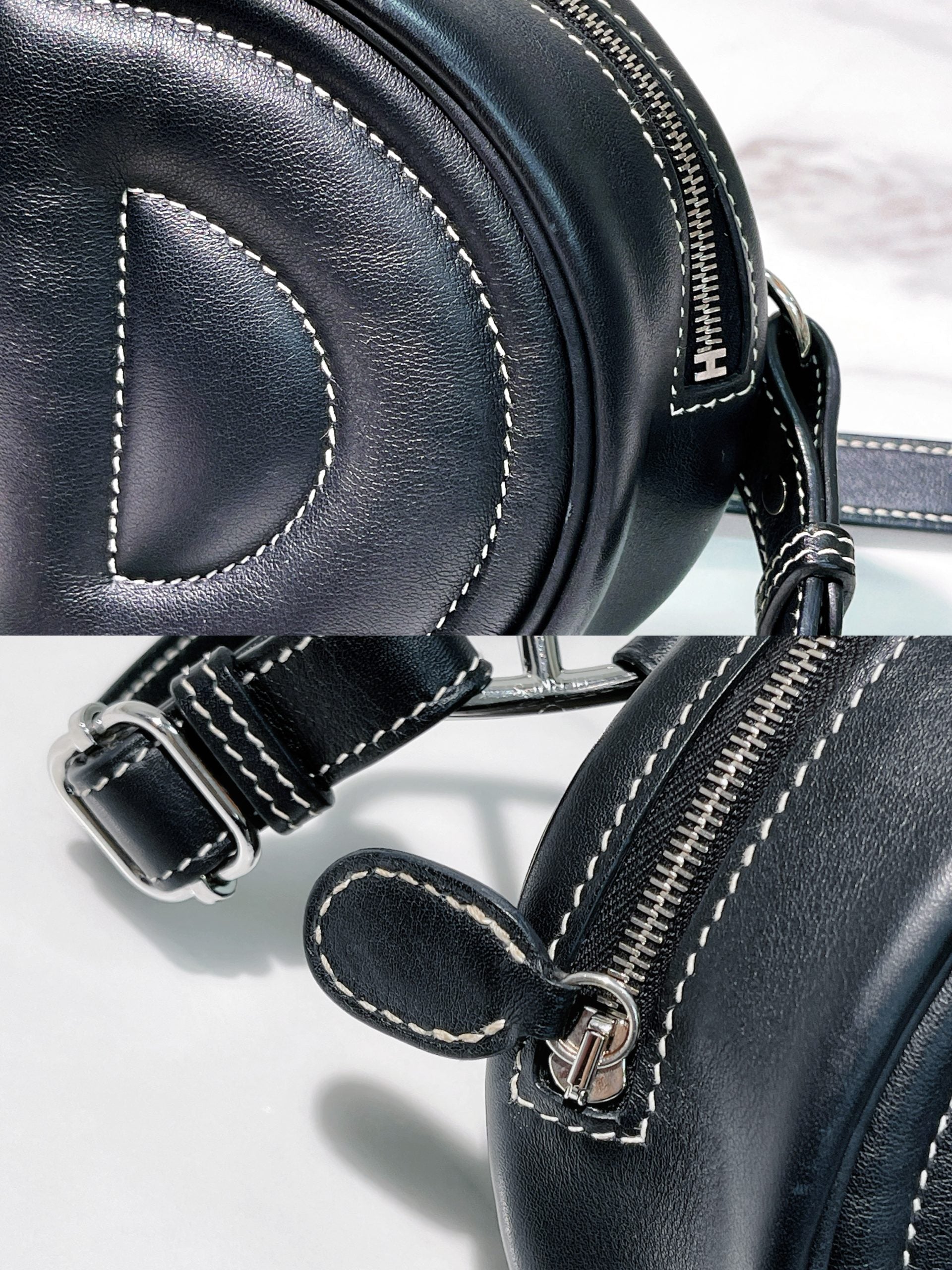 HERMES IN THE LOOP WAIST BAG, NOIR/SILVER