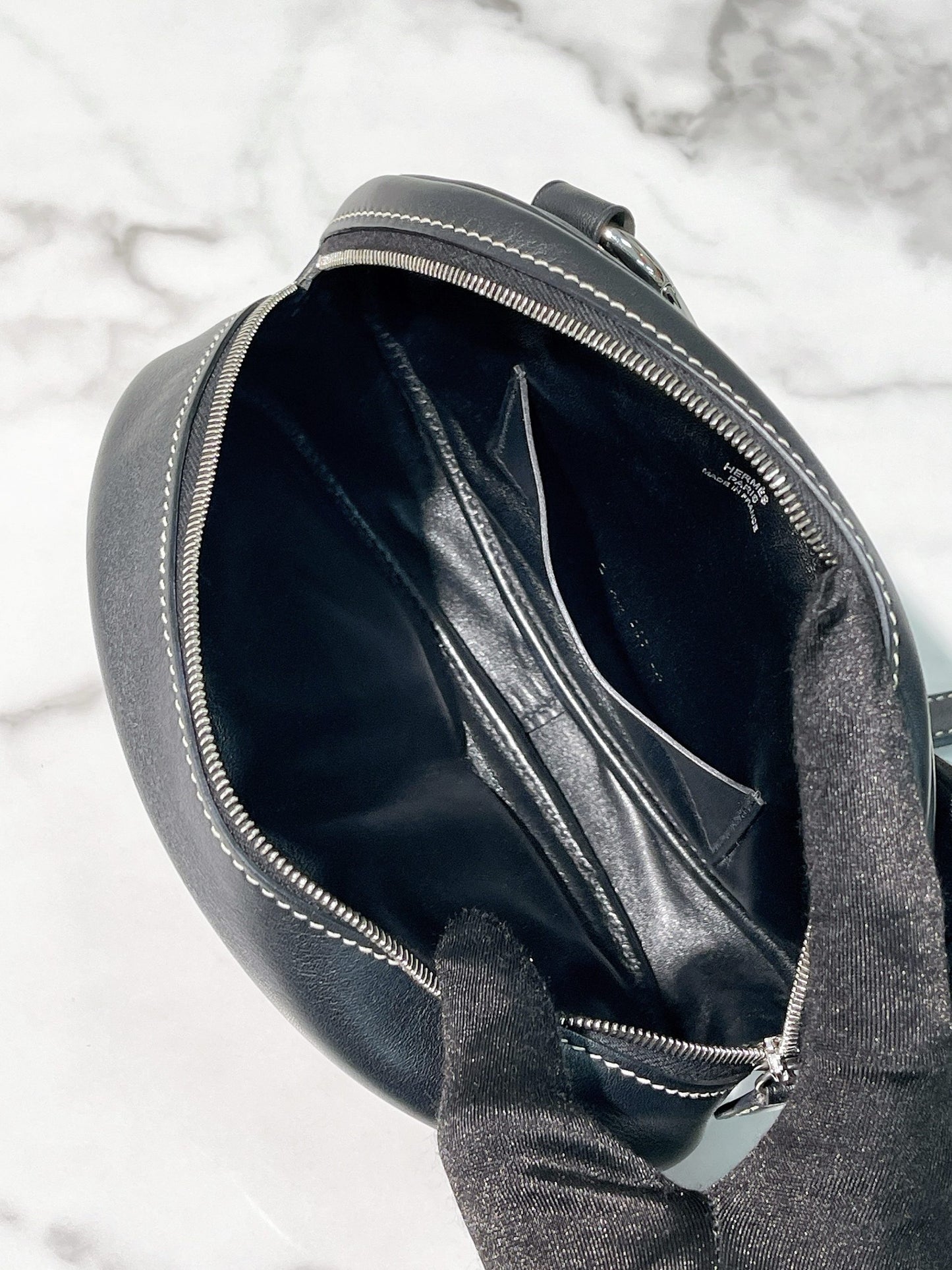 HERMES IN THE LOOP WAIST BAG, NOIR/SILVER