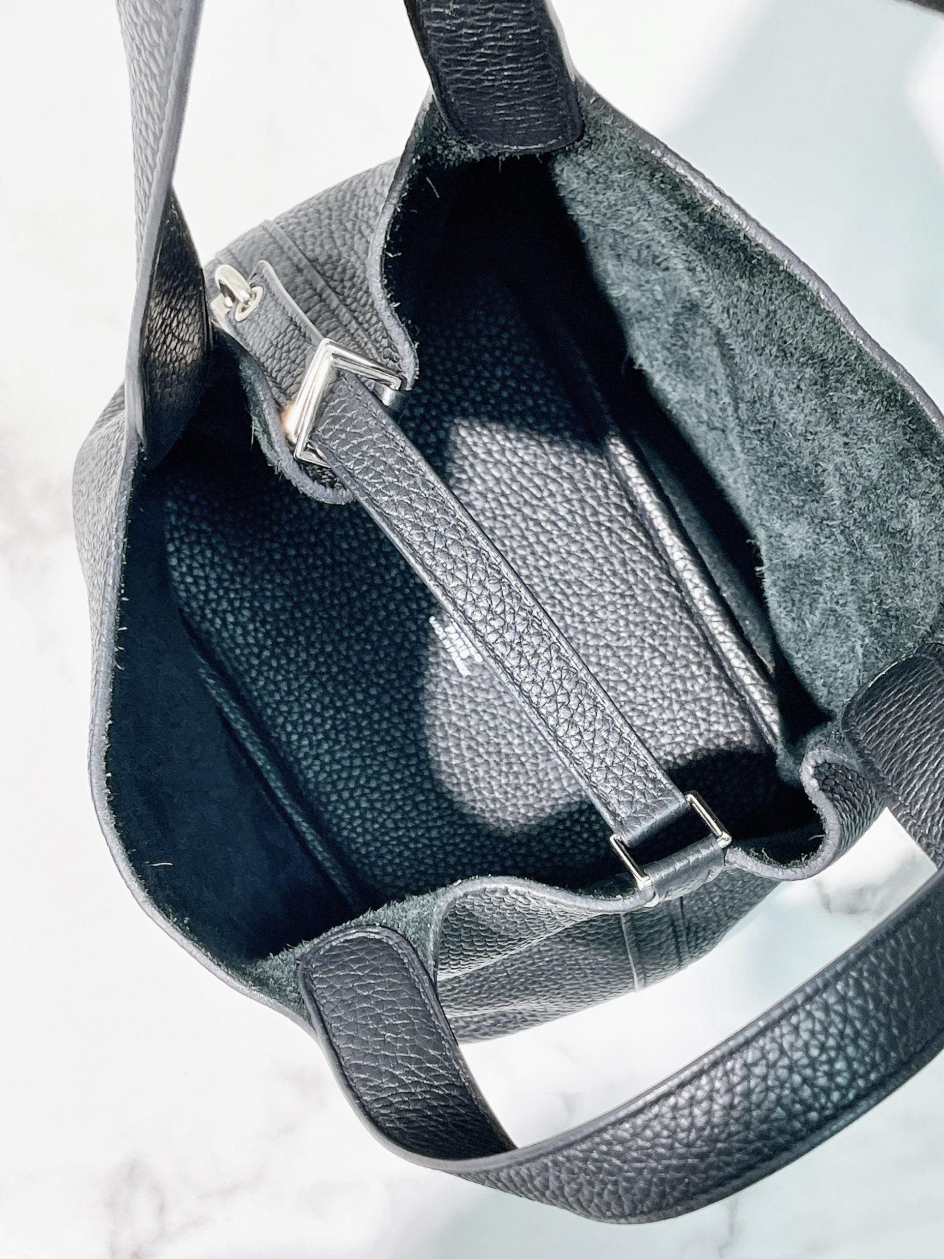 HERMES PICOTIN 18, NOIR/SILVER