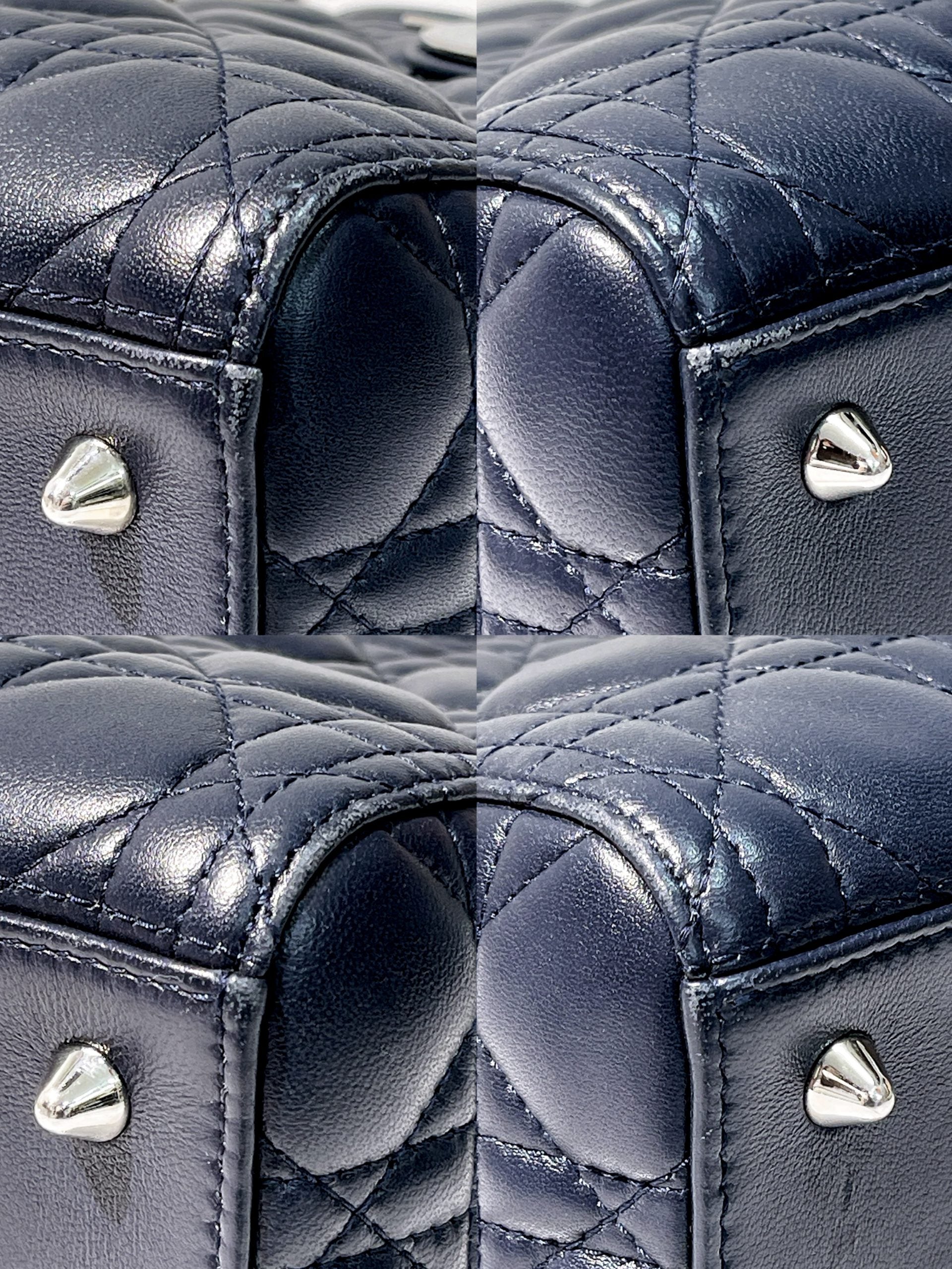 DIOR LADY MEDIUM, NAVY/SILVER