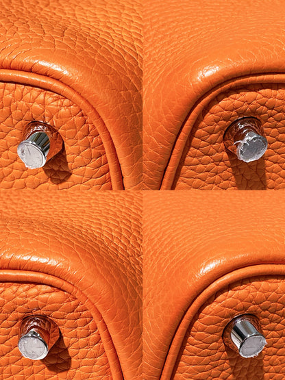 HERMES PICOTIN 18 ORANGE/SILVER
