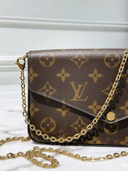 LV FELICIE POCHETTE, No zipped pocket or flat pocket