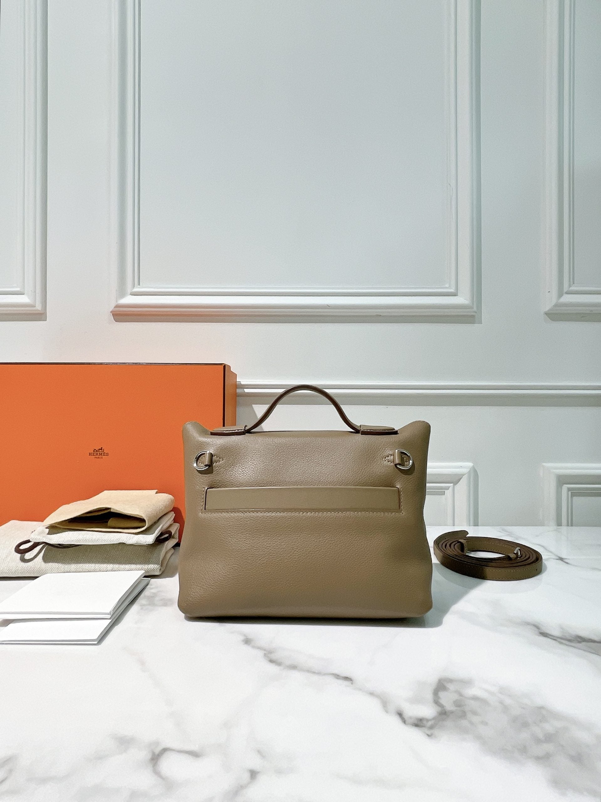 HERMES MINI 2424, ETOUPE/SILVER