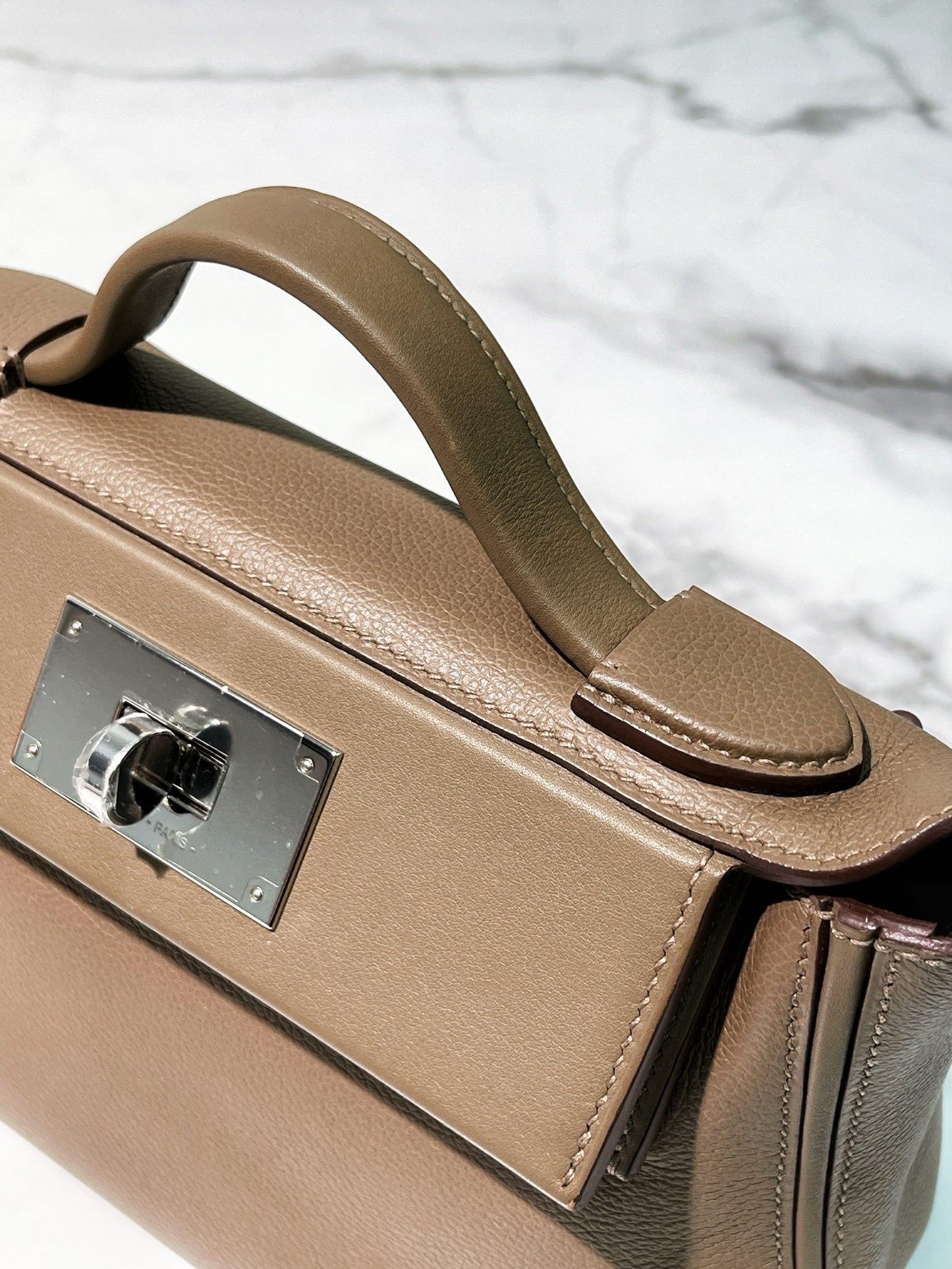 HERMES MINI 2424, ETOUPE/SILVER