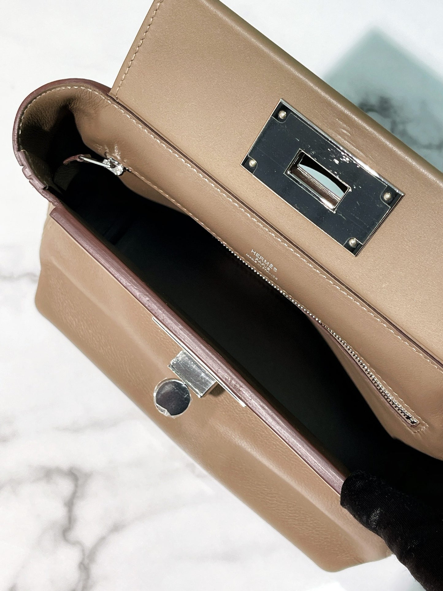 HERMES MINI 2424, ETOUPE/SILVER