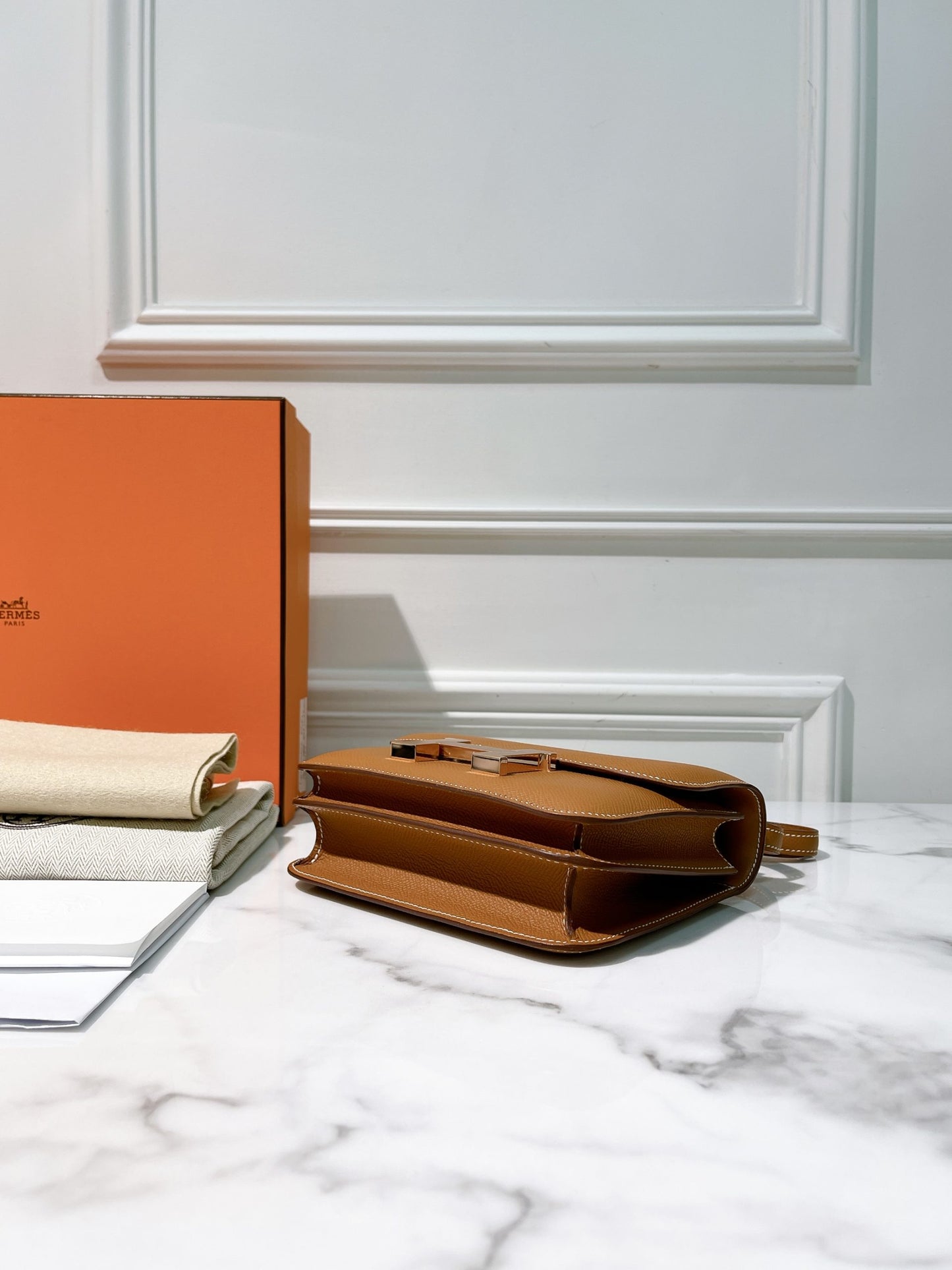 HERMES CONSTANCE MINI, GOLD/ ROSE GOLD