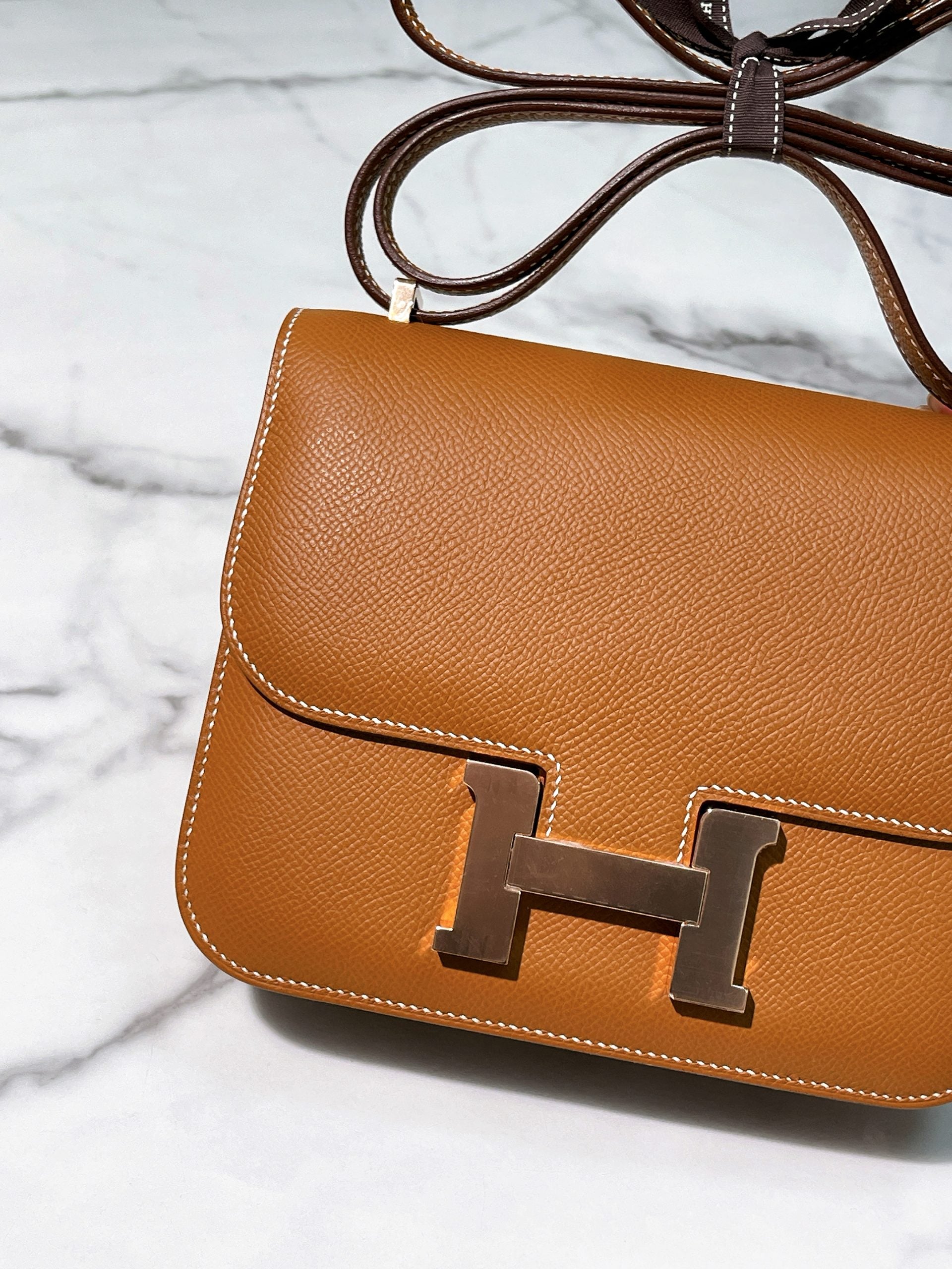 HERMES CONSTANCE MINI, GOLD/ ROSE GOLD