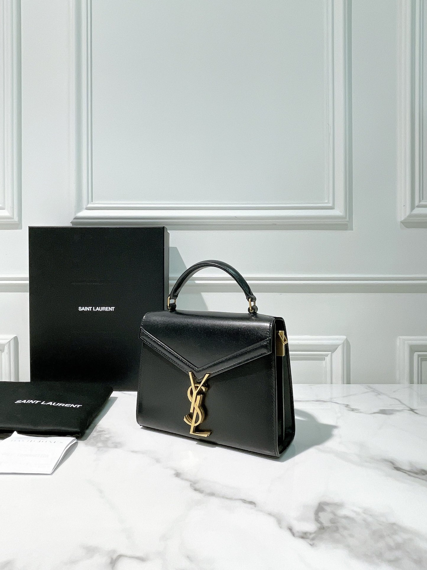 YSL CASSANDRA MINI TOP HANDLE BAG, No Strap