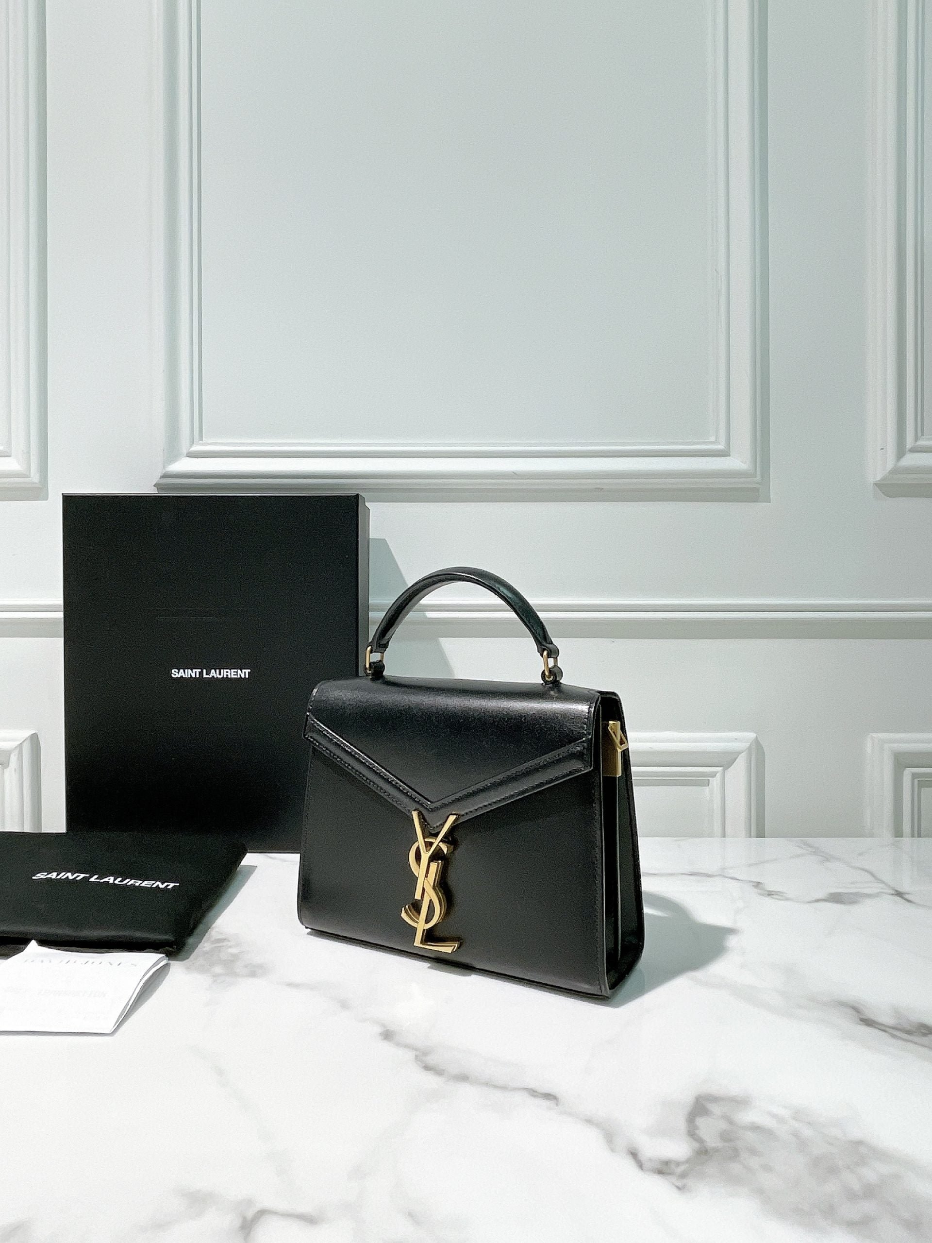 YSL CASSANDRA MINI TOP HANDLE BAG, No Strap