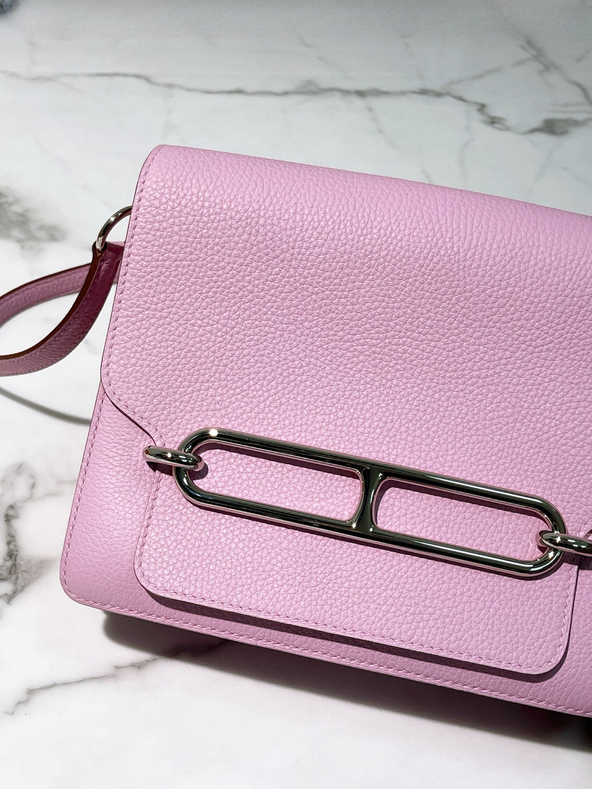 HERMES ROULIS 23, MAUVE SYLVESTRE/SILVER