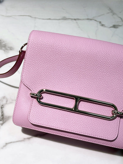 HERMES ROULIS 23, MAUVE SYLVESTRE/SILVER