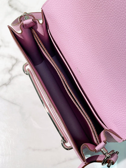 HERMES ROULIS 23, MAUVE SYLVESTRE/SILVER