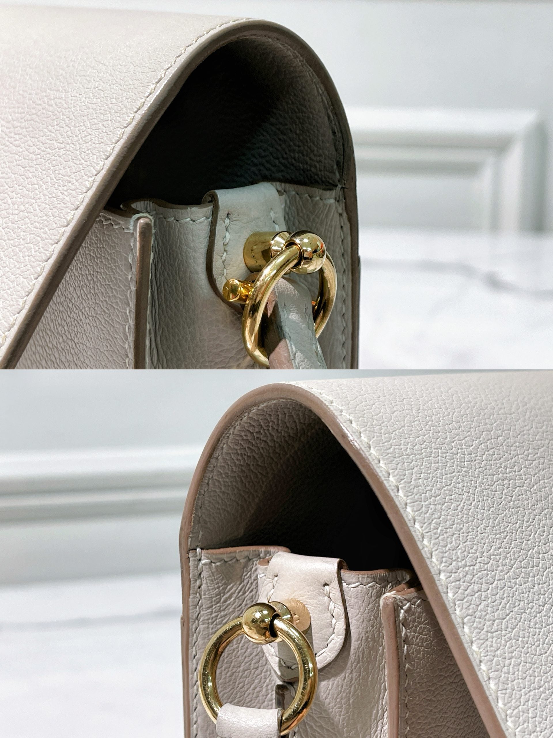 HERMES ROULIS MINI, GRIS PERLE/GOLD