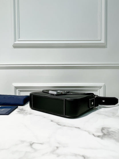 DIOR SADDLE MESSENGER BAG, BLACK/SILVER