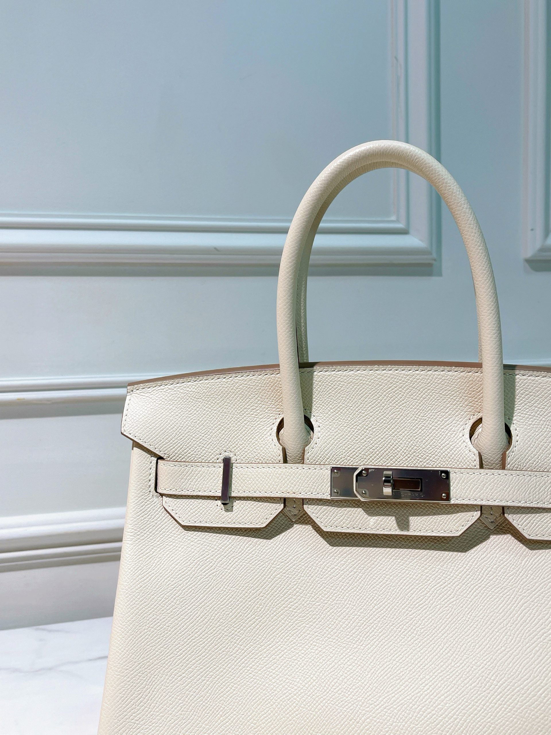 HERMES BIRKIN 30, CRAIE/SILVER