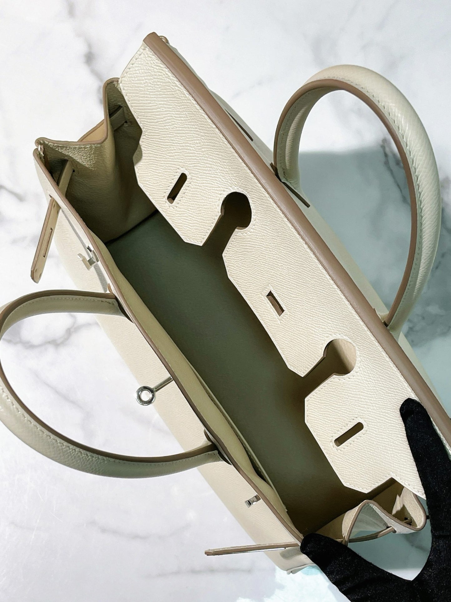 HERMES BIRKIN 30, CRAIE/SILVER