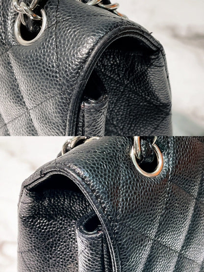 CHANEL CLASSIC FLAP MAXI, BLACK/SILVER