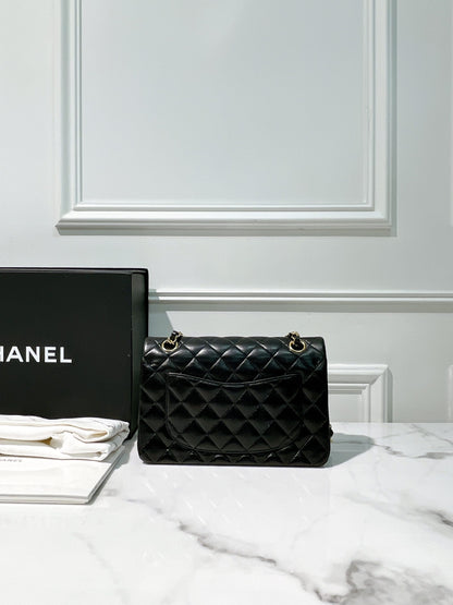 CHANEL CLASSIC FLAP SMALL, BLACK/GOLD