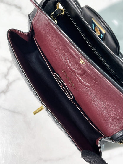 CHANEL CLASSIC FLAP SMALL, BLACK/GOLD